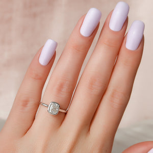 The Charlotte Set With A 3.5 Carat Elongated Cushion Moissanite