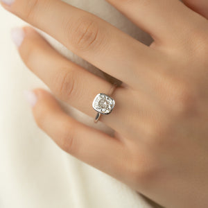 The Charlotte Set With A 3.5 Carat Elongated Cushion Moissanite
