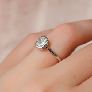 The Charlotte Set With A 3.5 Carat Elongated Cushion Moissanite