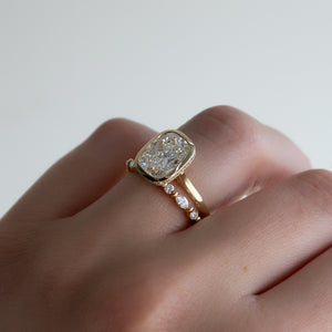 The Charlotte Set With A 2.5 Carat Elongated Cushion Moissanite