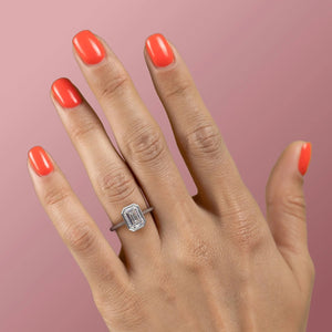 The Charlotte Set With A 1 Carat Emerald Lab Diamond