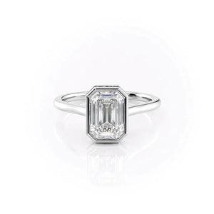 The Charlotte Set With A 4.5 Carat Emerald Moissanite