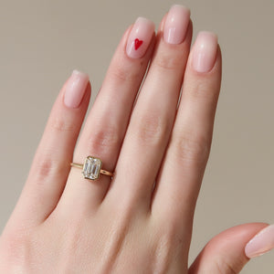 The Charlotte Set With A 1 Carat Emerald Lab Diamond