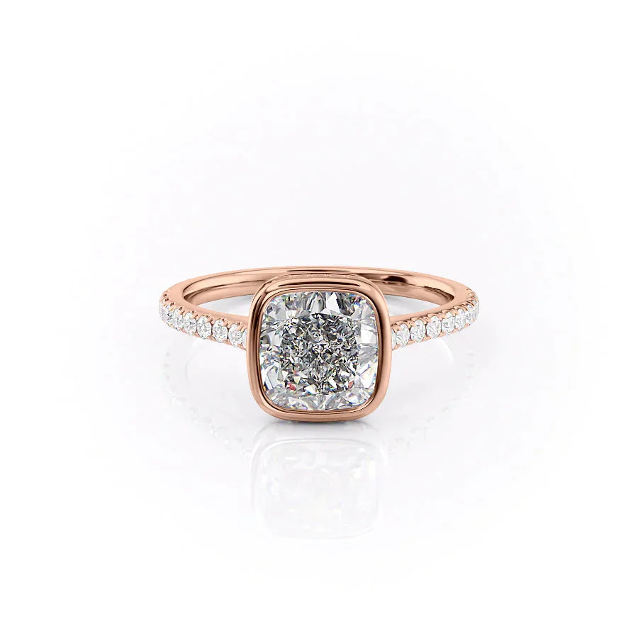 The Pave Charlotte Set With A 2 Carat Cushion Lab Diamond