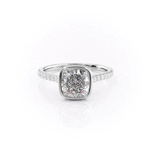 The Pave Charlotte Set With A 1 Carat Cushion Moissanite