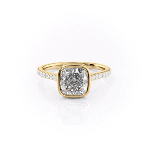 The Pave Charlotte Set With A 4.5 Carat Cushion Moissanite