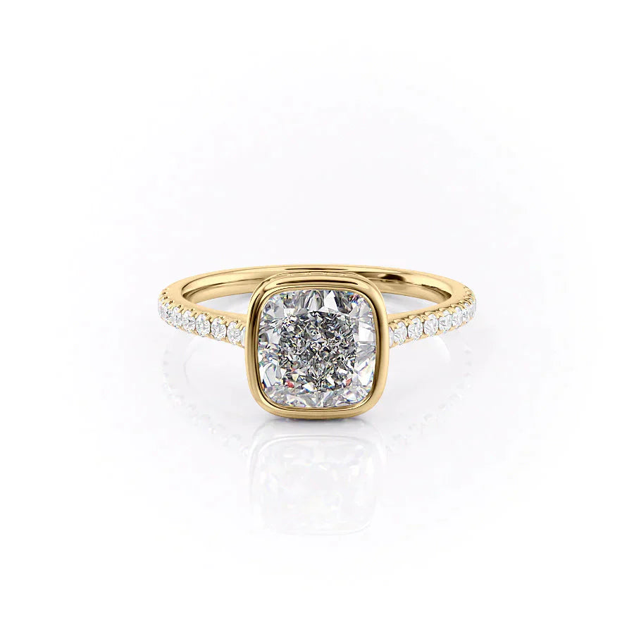 The Pave Charlotte Set With A 3 Carat Cushion Moissanite