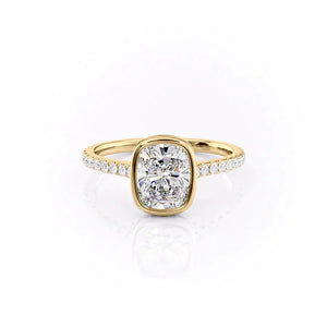 The Pave Charlotte Set With A 1 Carat Elongated Cushion Lab Diamond