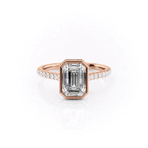 The Pave Charlotte Set With A 1 Carat Emerald Moissanite