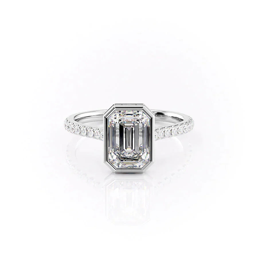 The Pave Charlotte Set With A 1 Carat Emerald Lab Diamond