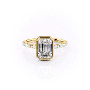The Pave Charlotte Set With A 4 Carat Emerald Moissanite