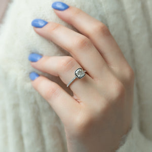 The Pave Charlotte Set With A 3 Carat Cushion Lab Diamond