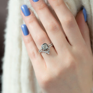 The Pave Charlotte Set With A 3 Carat Cushion Lab Diamond