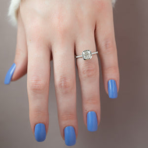 The Pave Charlotte Set With A 3 Carat Cushion Lab Diamond