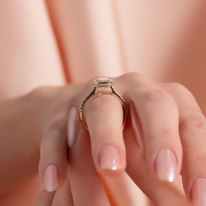 The Pave Charlotte Set With A 2 Carat Elongated Cushion Lab Diamond