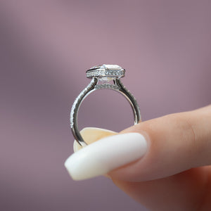The Pave Charlotte Set With A 2 Carat Emerald Lab Diamond