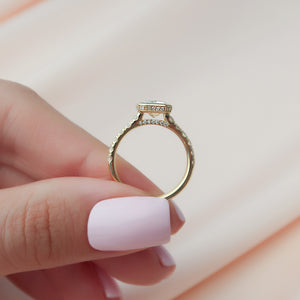 The Pave Charlotte Set With A 2 Carat Emerald Lab Diamond