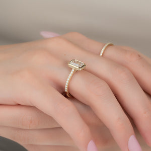 The Pave Charlotte Set With A 2 Carat Emerald Lab Diamond