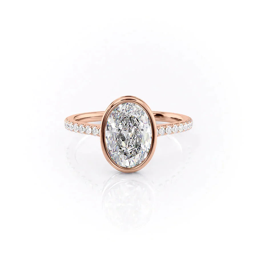 The Pave Charlotte Set With A 4.5 Carat Oval Moissanite