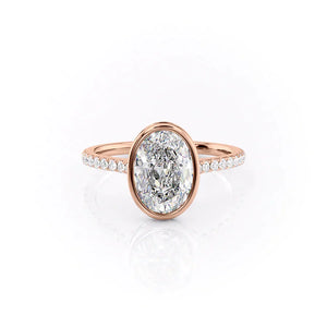 The Pave Charlotte Set With A 1.5 Carat Oval Lab Diamond