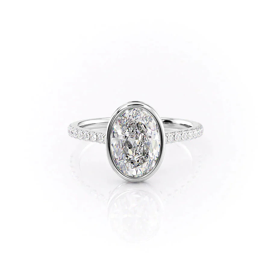 The Pave Charlotte Set With A 2 Carat Oval Moissanite