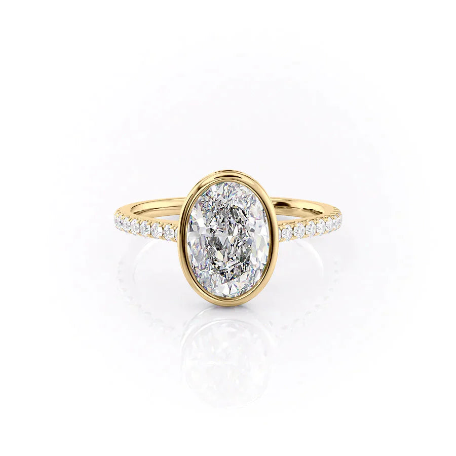 The Pave Charlotte Set With A 5 Carat Oval Moissanite
