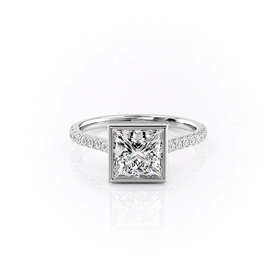 The Pave Charlotte Set With A 1 Carat Princess Lab Diamond