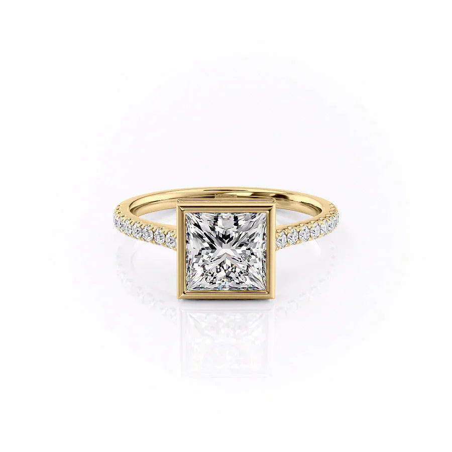 The Pave Charlotte Set With A 3 Carat Princess Lab Diamond