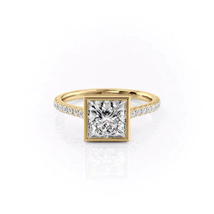 The Pave Charlotte Set With A 4.5 Carat Princess Moissanite
