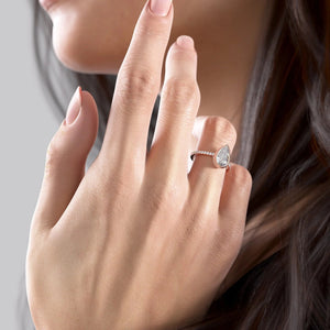 The Pave Charlotte Set With A 3 Carat Pear Lab Diamond