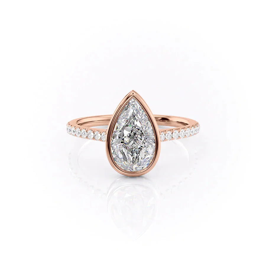 The Pave Charlotte Set With A 3 Carat Pear Lab Diamond
