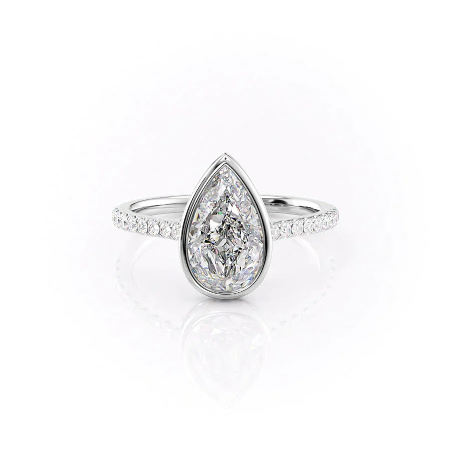 The Pave Charlotte Set With A 2.5 Carat Pear Moissanite