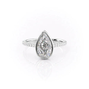 The Pave Charlotte Set With A 1.5 Carat Pear Moissanite