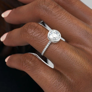 The Pave Charlotte Set With A 4.5 Carat Round Moissanite