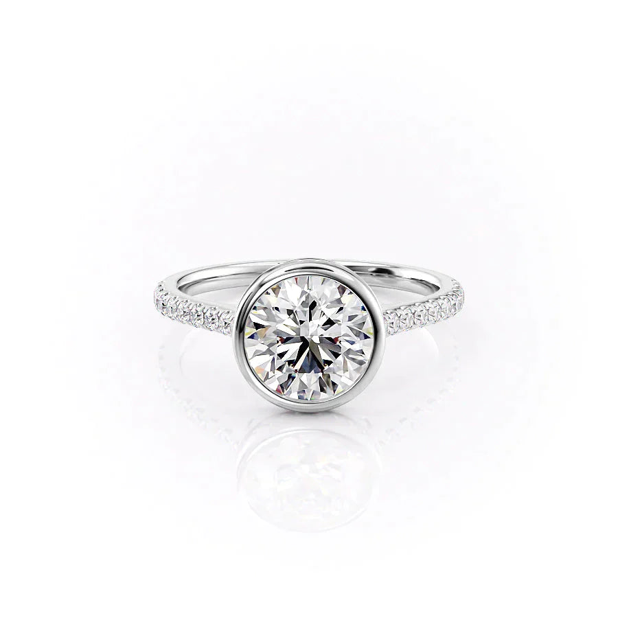 The Pave Charlotte Set With A 1.5 Carat Round Lab Diamond