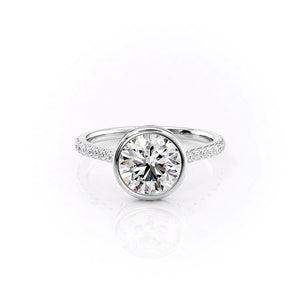 The Pave Charlotte Set With A 3 Carat Round Moissanite