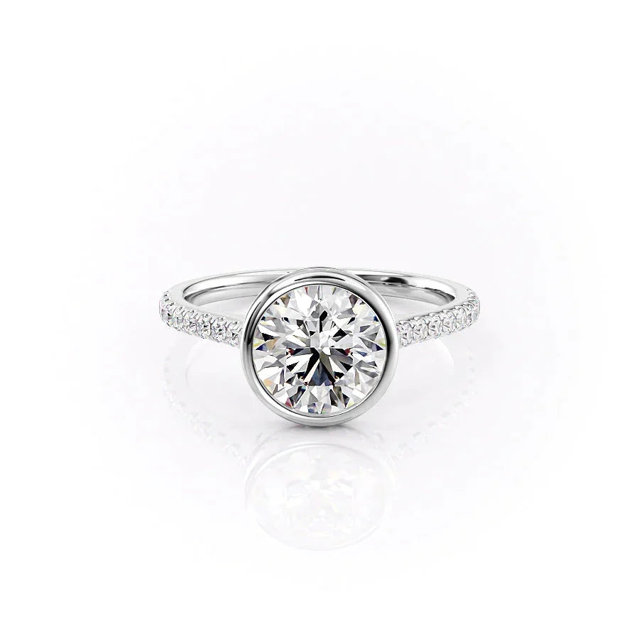 The Pave Charlotte Set With A Round Moissanite