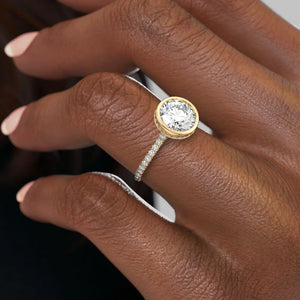The Pave Charlotte Set With A 4 Carat Round Moissanite