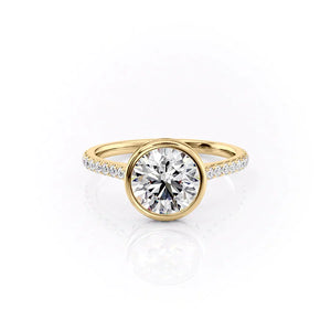 The Pave Charlotte Set With A 1.5 Carat Round Moissanite