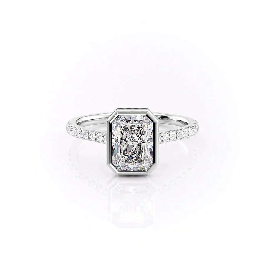 The Pave Charlotte Set With A 1 Carat Radiant Moissanite