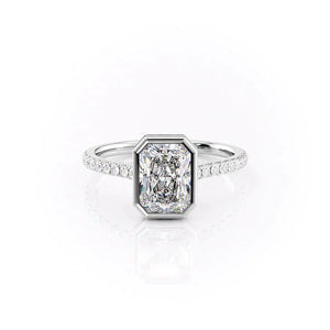 The Pave Charlotte Set With A 1.5 Carat Radiant Lab Diamond