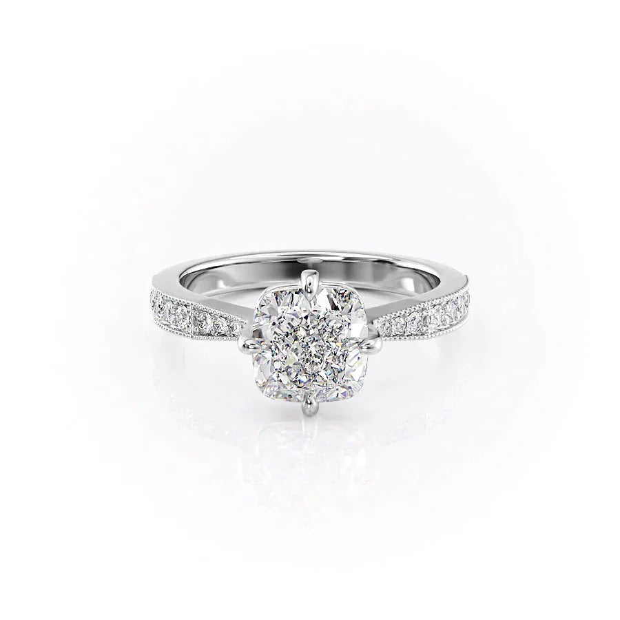 The Rebecca Set With A 2 Carat Cushion Lab Diamond