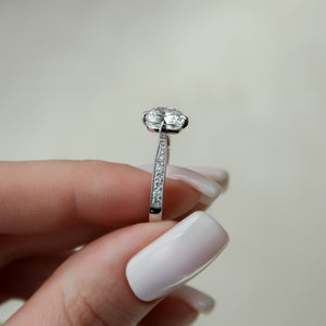 The Rebecca Set With A 2 Carat Cushion Lab Diamond