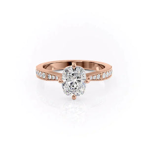 The Rebecca Set With A 1 Carat Elongated Cushion Lab Diamond