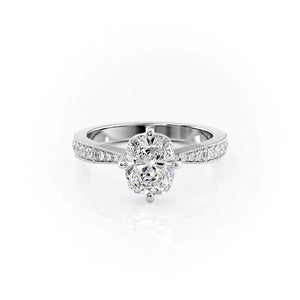 The Rebecca Set With A 4.5 Carat Elongated Cushion Moissanite