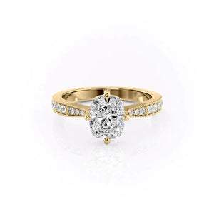 The Rebecca Set With A 1 Carat Elongated Cushion Lab Diamond