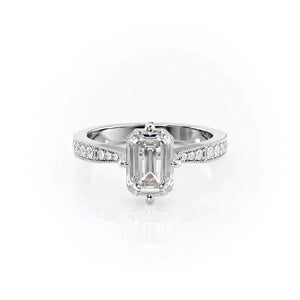 The Rebecca Set With A 1 Carat Emerald Moissanite