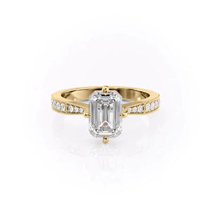 The Rebecca Set With A 3 Carat Emerald Lab Diamond
