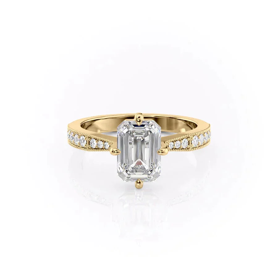 The Rebecca Set With A 2.5 Carat Emerald Lab Diamond