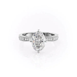 The Rebecca Set With A 2 Carat Oval Moissanite